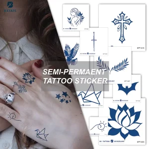 New Mini Size Temporary Artistic Juice Ink Arm Tattoo Sticker Waterproof Semi-permanent Tattoo 2 Weeks Tattoo