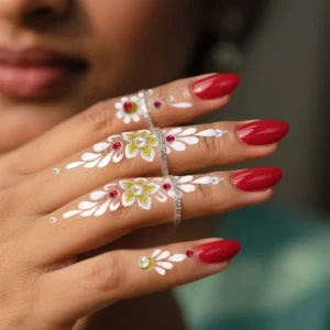 New Pearl Green Pink Henna Tattoo Stickers Sexy Party Dreamy White Cross Border Design Temporary Body Paper Tattoo