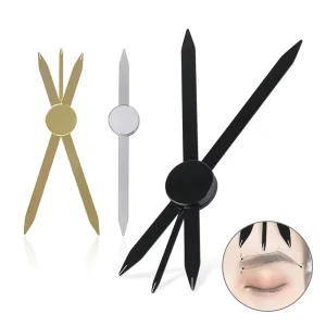 New Precise Professional Eyebrow Permanent Makeup Silver Stainless Steel Measure Tools Compass Ruler for Microblading Beauty