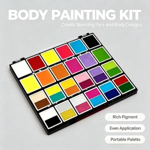 New Rainbow Children’s Face Body Paint Set 24 Colors Large Capacity Palette Kit Safe Durable Natural Plant Pigments CE Certified