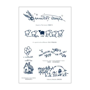 New Spot Classic English Herbal Juice Paper Temporary Tattoo Stickers for Body Use Long lasting High end Fashionable Non Toxic