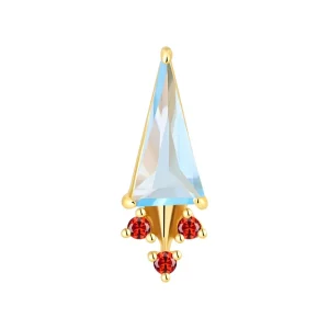 New Style 18K Solid Gold Fine Piercing Jewelry Rocket Push In Claw Setting
