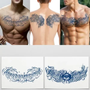 New Style Factory Blue Juice Herbal Semi Permanent Back Wing Tattoo Stickers Water Transfer Printed Customizable