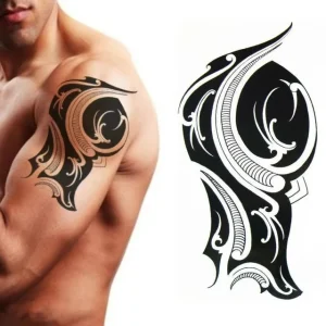 New Style Indian Design White Paper Temporary Tattoo Sticker Water Resistant Long Lasting Half Arm Body Sexy for Men