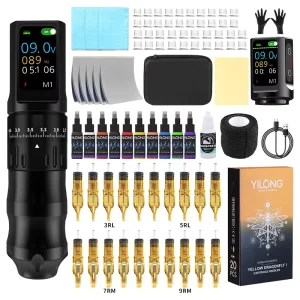 New Style Tattoo Set Wireless Tattoo Battery Rotary Tattoo Machine Kit for Practice