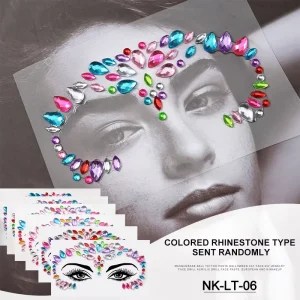 New Tattoo Sticker: Eco-Friendly, Self-Adhesive Heart/Star Shimmering Crystal White Paper Glitter