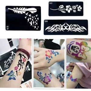 New Three Layer Custom Tattoo Sticker Stencils for Glitter Small Style Tattoo Sticker Temporary Template Glitter Tattoo Stencils