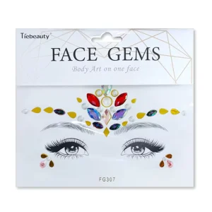 New Trend Festival Forehead Face Gems Sticker Temporary Crystal Rhinestone Face Tattoo Carnival Party Diwali Ramadan