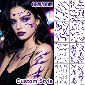 New Waterproof Temporary Men’s Group Tattoo Sticker with Colorful Laser Tattoo Sticker Korean Temporary Tattoo Stickers