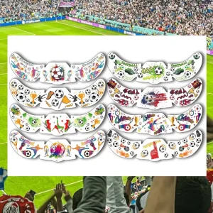 New for Football Face Stickers Fan Club Sports Event Temporary Facial Tattoo Decals Paper Water