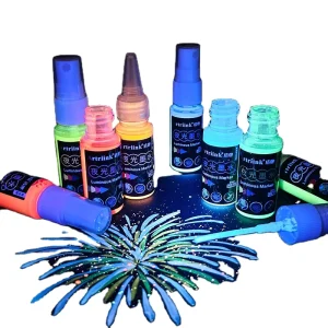 Night Glow Ink Liquid Luminous Paint Ink for Glass Stone Ceramic Wall Cloth Body Tattoo Painting Luminous Marker Ink in the Dark