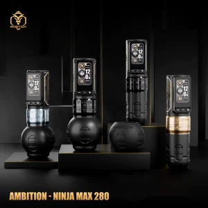 Ninja Max 280 Brushless Motor 2.4-4.5mm Adjustable Stroke Professional Wireless Tattoo Machine Pen Gun for Body Art