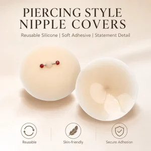 Nipple Covers With Piercing Silicone Reusable Adhesive Breast Petals Washable Seamless Sexy Jewelry For Women