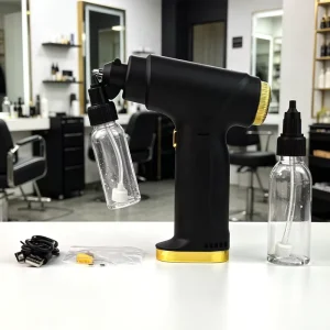No Clog No Clean Airbrush Kit 0.3 0.8mm Interchangeable Nozzles for Auto Paint Touch Up & Multi Function Hair Care Styling