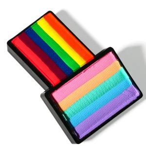 Non Toxic Children’s Water Based Face and Body Paint 10g Professional Easy Clean Rainbow Split Design