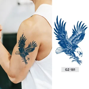 Non-Toxic Eco-Friendly Paper Temporary Water Transfer Tattoo Sticker Matte Blue 15-Day Durability Sexy Body Makeup New Tattoo