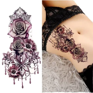 Non Toxic Fashionable Waterproof Tattoo Sticker Flower Butterfly Temporary Tattoo Sticker for Women