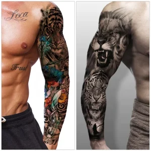 Non-Toxic Long Lasting Men Women Waterproof Body Tribal Temporary Tattoo Sticker Full Arm