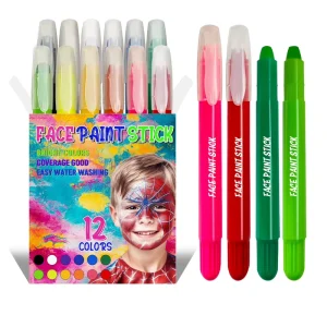 Non Toxic Portable Stick Skin Art Twist up Silky Gel Washable Bodi Marker Kit Kid Color for Body Makeup Face Paint Crayon