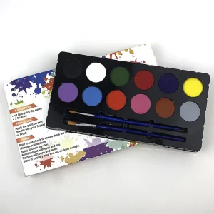 Non Toxic Professional 12 Color Washable Oil Based Face & Body Paint Kit for Kids DIY Christmas Halloween Makeup