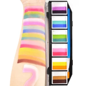 Non Toxic Rainbow Split Cake Face Paint Water Based Body Art Face Paint Private Label