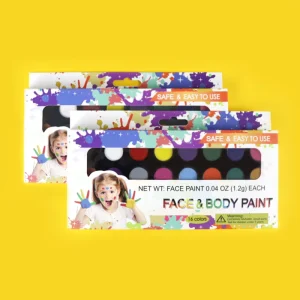 Non Toxic Skin-Friendly Professional 16 Color Washable Oil-Based Grease Face Body Paint Kit for Kids DIY Christmas