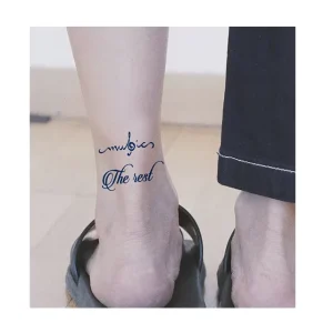 Non Toxic Temporary Tattoo Sticker Lasts 3 7 Days Blue Genipa Flower Beautiful Woman