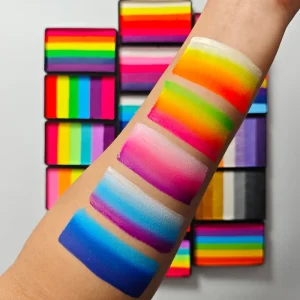 Non Toxic UV Glow Cosplay Halloween Face Paint Kit Washable Body Art in Rainbow Colors