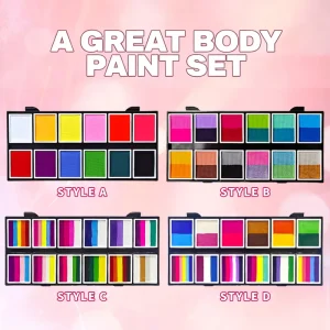 Non Toxic & Washable 12 Color Rainbow Natural Plant Face Paint Kit CE Certified Direct Factory Supply for Teens Body Painting