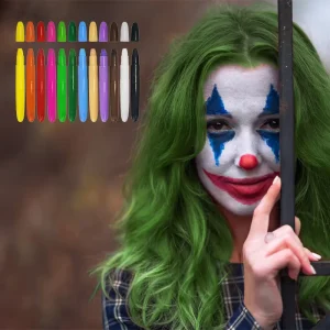 Non-Toxic Washable Erasable Kids Twist Gel Sticks 12-Color Face Paint Crayon Set For Body Art & Sports Use Certified Safe