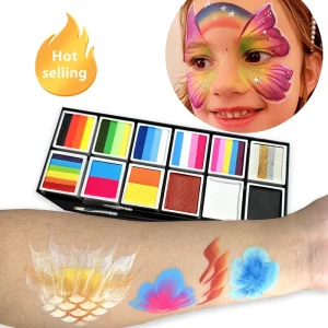 Non-Toxic Water-Based Activated Face Paint Kit Easy Use Washable Makeup for Children’s Body Painting New Year’s Day Halloween
