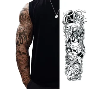 Non-Toxic Waterproof Full-Arm Temporary Tattoo Stickers