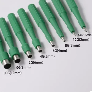 Non slip Rubber Grip Piercing Receiving Tubes Stainless Steel Piercing Tool Tubes Multiple Sizes Body Piercing Accessories