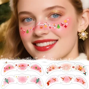 Non-toxic Eco-Friendly Glitter Gold Foil Indian Style Waterproof Temporary Face Freckles Tattoo Sticker For Party Use