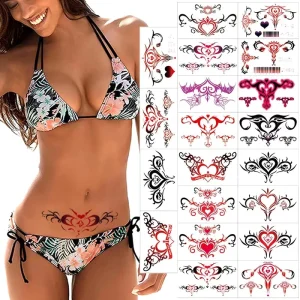 Non-toxic OEM Removable Waterproof Body Art Sleeve Face Fashion Vagina Body Sexy Tattoo Stickers
