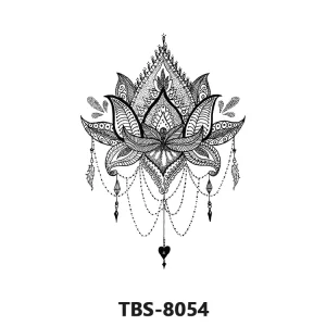 Non toxic Paper Water Transfer Herbal Ink Fashionable Body Art Temporary Tattoo with 14 Days Wear