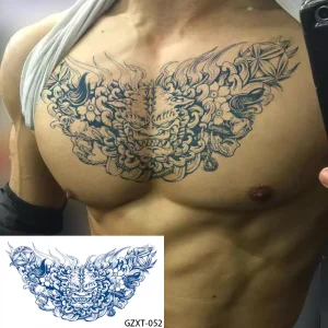 Non toxic Temporary Tattoo Large Size Long Lasting 15 Days Waterproof Silk Printed Custom Logo Chest Wrist Stickers RoHS CE