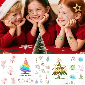 Non toxic Waterproof Temporary Tattoo Stickers Body Tattoo Christmas Festival Party Kids Temporary Tattoo Stickers