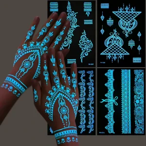 Non-toxic and Environmentally Friendly Temporary Water Transfer Luminous Lace Tattoo Stickers Body Beauty Tattoo Stickers