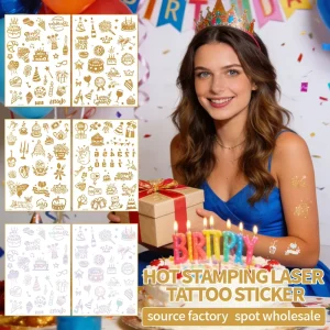 Non toxic and Harmless Waterproof Blue Glow in the dark Tattoo Stickers for Music Festivals and Evening Parties