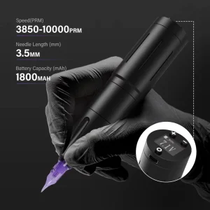 Nuojo Electric Permanent Makeup Machine Stainless Steel CE Certified 8800rpm 1800mA Battery for Eyebrows Lips Eyeliner