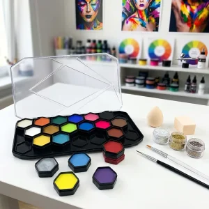 O 20 Colors Professional Face Body Paint Palette Non Toxic Water Based EN71 Certified Face Paint Kit for Halloween Cosplay