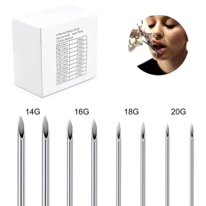 OEM 100pcs 12G 13G 14G 15G 16G 18G 20G 316 Stainless Steel Tattoo Needles Disposable Body Art Piercing Needle