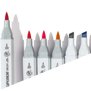 OEM Alcohol Total 24 Soft Brush Fineliner Tip Marker Pens Set 24 Colors Fiber Chisel Japan Imported Nylon Tip for Art Creations
