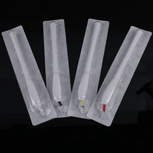 OEM Blister Disposable Microblading Pen Manual Pens 7-18F Eyebrow Tattoo Shading Needle Kit White Pmu Accessories for Academy