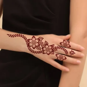 OEM Body Art Temporary Tattoo Sticker Sexy White Lace and Red Design Waterproof Henna Tattoo Sticker