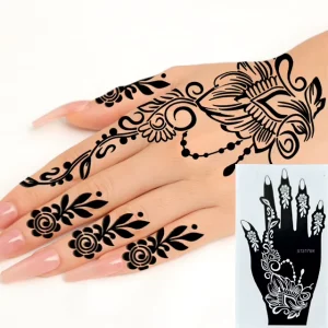 OEM Body Sticker Tattoo Supply Tattoo Traveling Henna Temporary Tattoo Stencil Henna Stickers Sheet for Girls