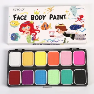 OEM Custom Non-Toxic Kids Art Paints Set Rainbow & Monochrome Fluorescent Water-Soluble Paint for Face & Body Art