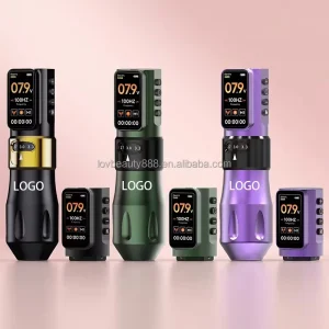 OEM Custom Tattoo Machine Pen Wireless Power Supply 1700mAh Battery Adjustable Stroke Permanent Makeup Coreless Tattoo Gun