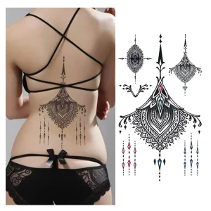 OEM Custom Temporary Large Jewelry Body Chest Tattoos for Women Men Eco-friendly Tattoos Stickers